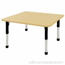 ECR4Kids 48in x 48in Square Everyday T-Mold Adjustable Activity Table Maple/Maple/Black - Chunky Leg 565361774